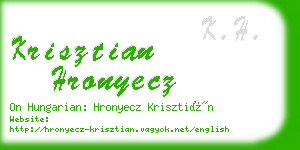 krisztian hronyecz business card